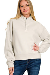 Half Zip Fleece Sweatshirt - 3 Colors!