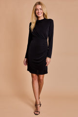 Side Shirring Little Black Dress