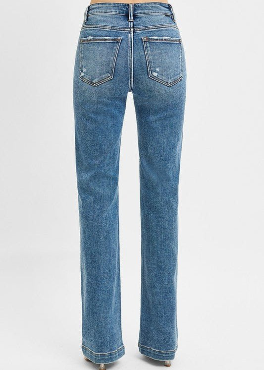 Risen Tummy Control Straight Jeans - The Nines