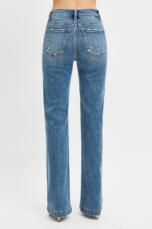 Risen Tummy Control Straight Jeans - The Nines