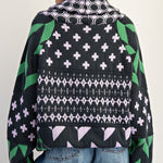 Lilac & Green Sweater Cardigan - The Nines