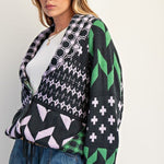 Lilac & Green Sweater Cardigan - The Nines