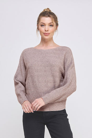 Cable Knit Dolman Pullover - 2 Colors!