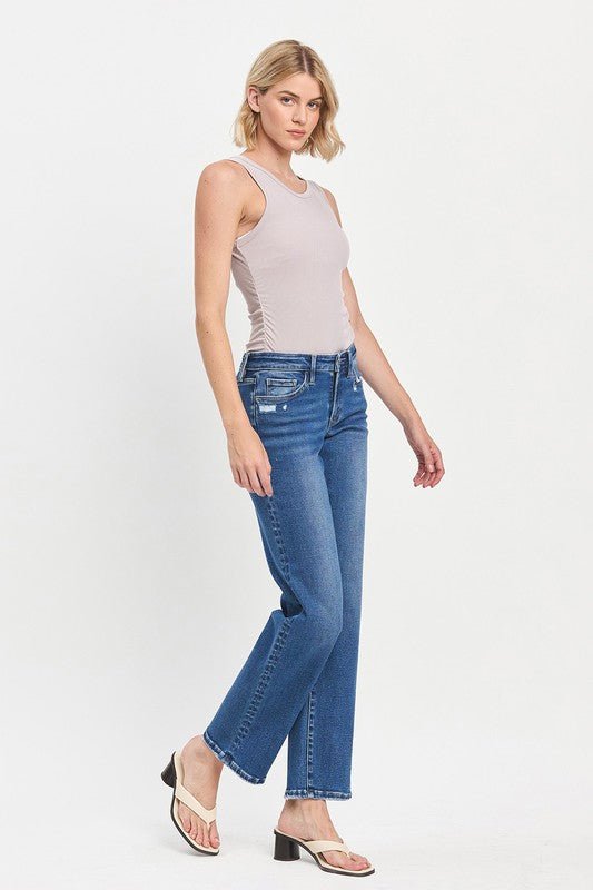 Lovervet Mid Rise Full Length Straight Jean - The Nines