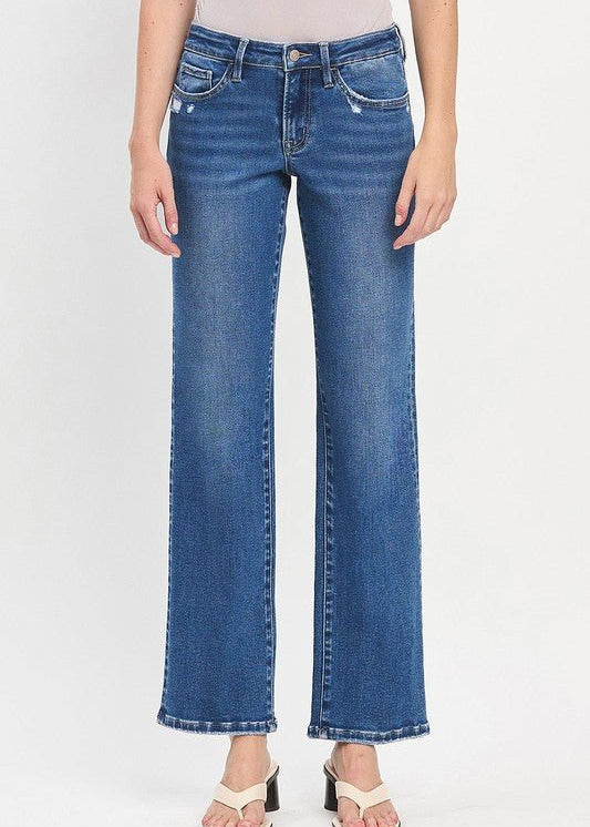 Lovervet Mid Rise Full Length Straight Jean - The Nines