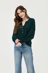 $25 Doorbuster Deal - Soft Brushed Hunter Green Top - FINAL SALE