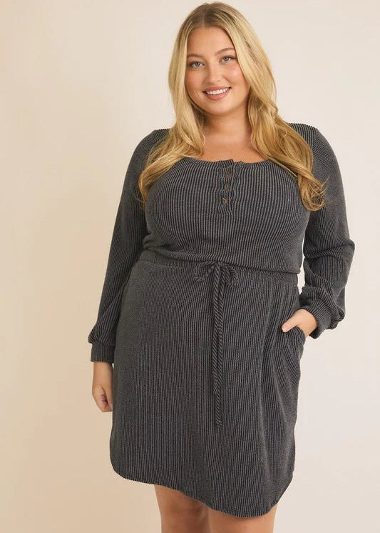 Be A Light Ribbed Pocket Dress - The Nines