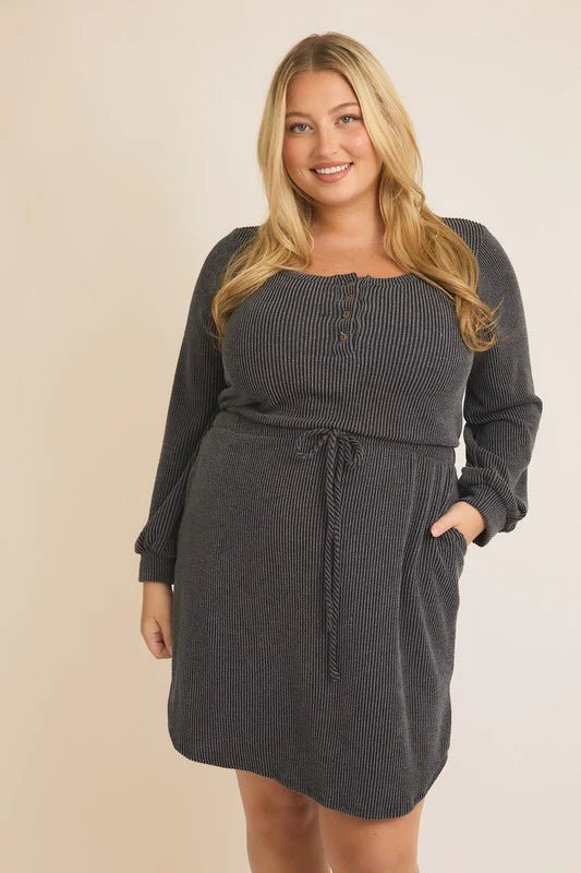 Be A Light Ribbed Pocket Dress - The Nines