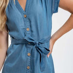Chambray Button Down Dress - The Nines