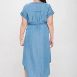 Chambray Button Down Dress - The Nines