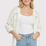 Open Knit Off White Dolman Cardigan - The Nines