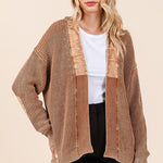 Contrast Mineral Wash Elbow Patch Cardigan - 2 Colors! - The Nines