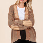Contrast Mineral Wash Elbow Patch Cardigan - 2 Colors! - The Nines