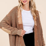 Contrast Mineral Wash Elbow Patch Cardigan - 2 Colors! - The Nines