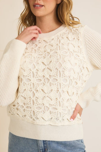 Holiday Flowers Crochet Sweater