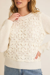 Holiday Flowers Crochet Sweater