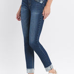 Lovervet Midrise Cuffed Skinny Jeans - The Nines