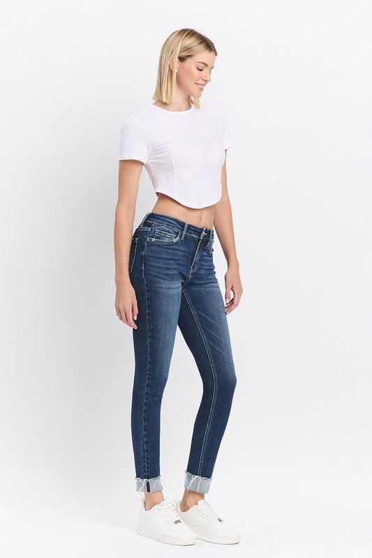 Lovervet Midrise Cuffed Skinny Jeans - The Nines