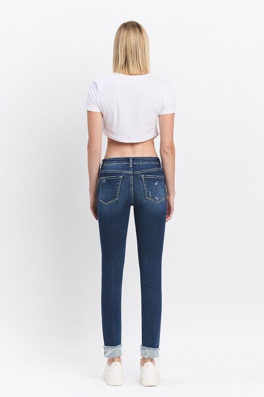 Lovervet Midrise Cuffed Skinny Jeans - The Nines