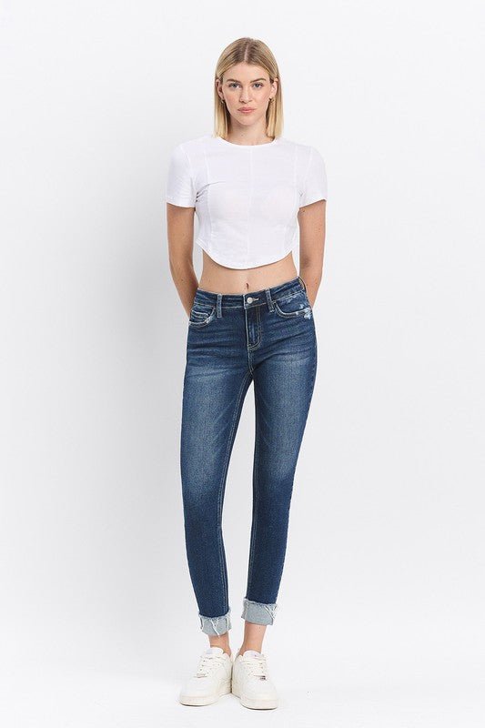 Lovervet Midrise Cuffed Skinny Jeans - The Nines