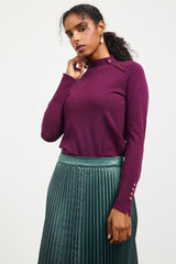 Basic Button Mock Neck & Cuff Tops - 2 Colors!