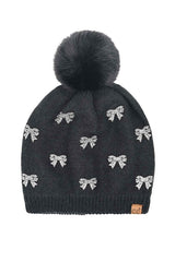 C.C. Rhinestone Bow Beanie