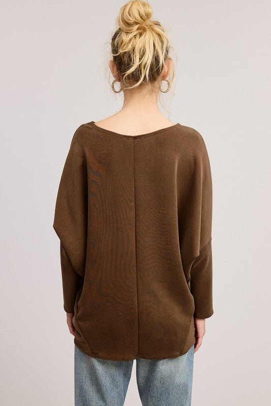 Scuba Long Sleeve Dolman Tops - 2 Colors! - The Nines