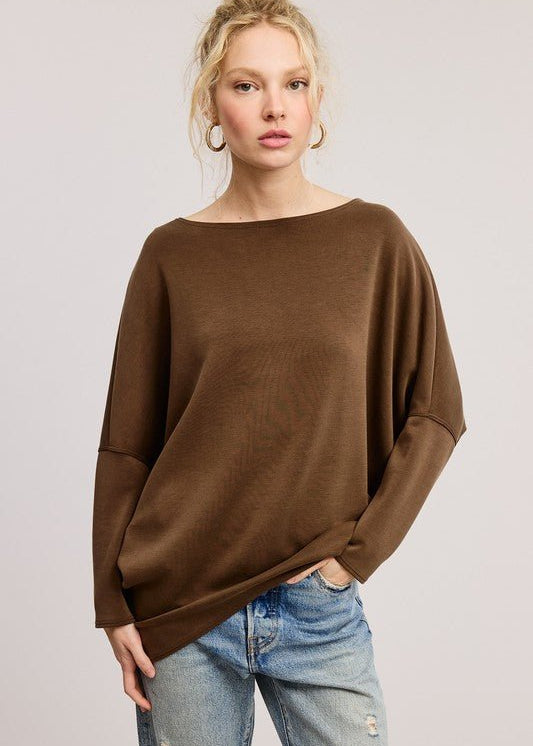 Scuba Long Sleeve Dolman Tops - 2 Colors! - The Nines