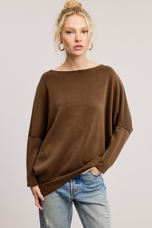 Scuba Long Sleeve Dolman Tops - 2 Colors! - The Nines