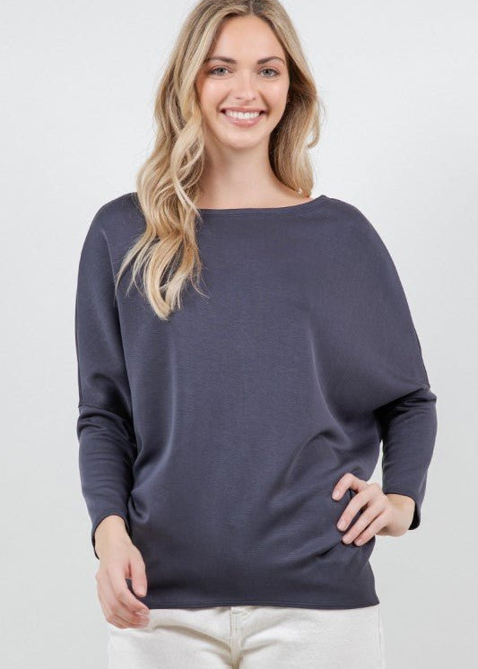 Scuba Long Sleeve Dolman Tops - 2 Colors! - The Nines