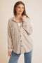 Taupe Textured Button Down Shirt Jacket