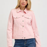 Soft Pink Risen Denim Jacket - The Nines