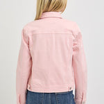 Soft Pink Risen Denim Jacket - The Nines