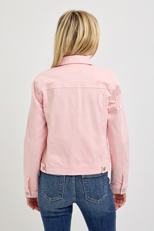 Soft Pink Risen Denim Jacket - The Nines