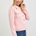 Soft Pink Risen Denim Jacket - The Nines