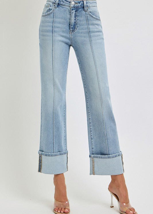 Risen Ankle Straight Cuffed Jean - The Nines