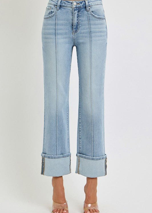 Risen Ankle Straight Cuffed Jean - The Nines