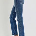 Risen Mid Rise Distressed Straight Jeans - FINAL SALE! - The Nines