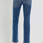 Risen Mid Rise Distressed Straight Jeans - FINAL SALE! - The Nines