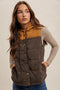 Contrast Hooded Puffer Vest