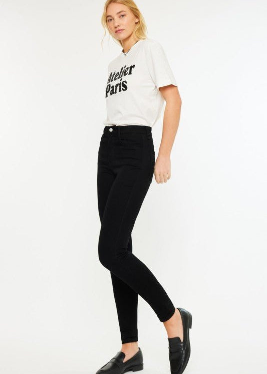 Kan Can Black High Rise Skinny Jean - The Nines