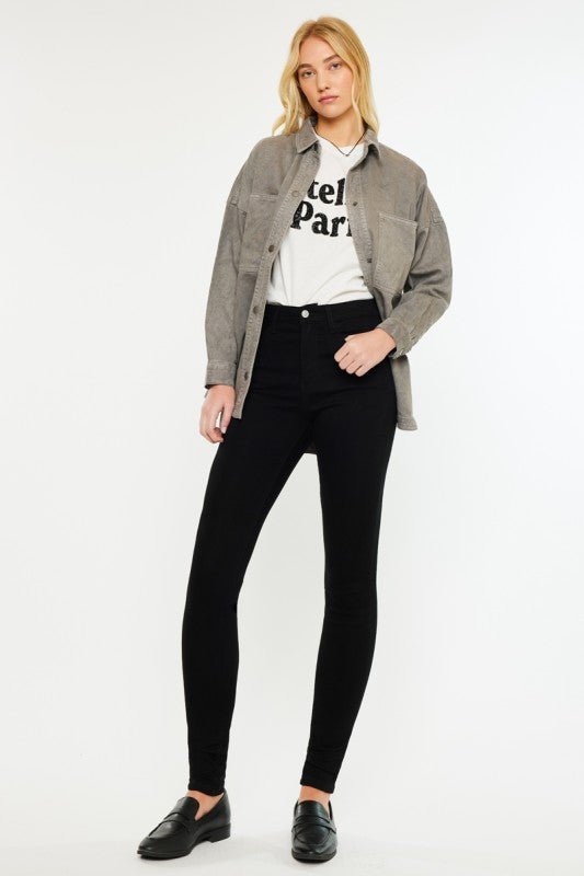 Kan Can Black High Rise Skinny Jean - The Nines