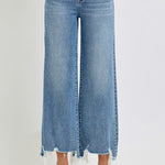 Risen High Rise Crop Step Hem Jeans - The Nines