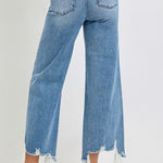 Risen High Rise Crop Step Hem Jeans - The Nines