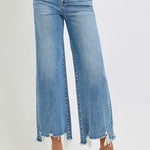 Risen High Rise Crop Step Hem Jeans - The Nines