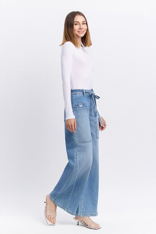 Flying Monkey Tie Waist Wide Leg Jean - The Nines