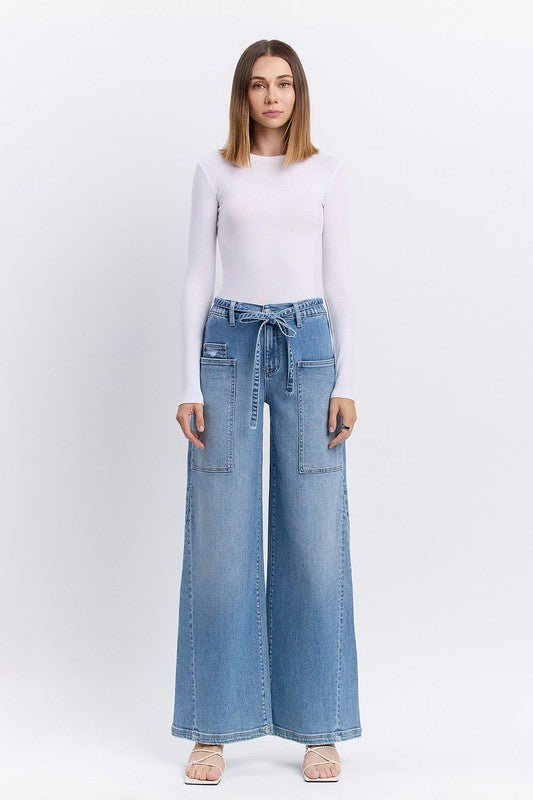 Flying Monkey Tie Waist Wide Leg Jean - The Nines