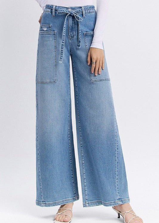 Flying Monkey Tie Waist Wide Leg Jean - The Nines