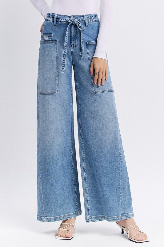 Flying Monkey Tie Waist Wide Leg Jean - The Nines