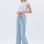 Flying Monkey High Rise Cuffed Jean - The Nines